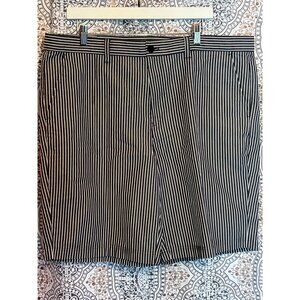 Izod Blue Gray Striped Mens Golf Shorts Size 40 Cotton Blend